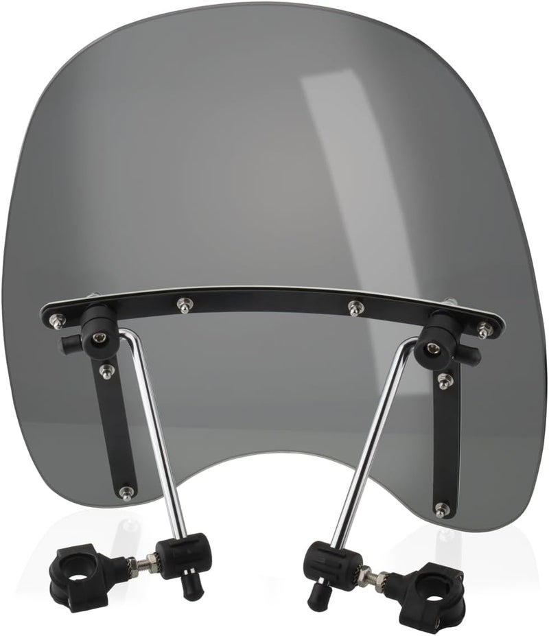 KICRY زجاج أمامي عالمي للدراجات النارية 18"x16" متوافق مع هارلي ديفيدسون هوندا كاواساكي سوزوكي ياماها كروزر سافاج إنترودر فولوشيا بولفارد فولكان VN (دخاني) - Image 2